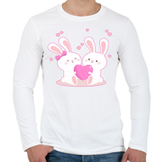 PRINTFASHION Nyuszi szerelem! - Férfi hosszú ujjú póló - Fehér