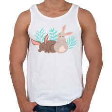 PRINTFASHION Nyuszik - Férfi atléta - Fehér