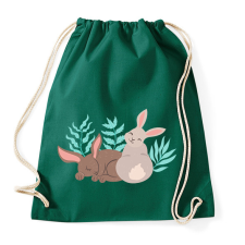 PRINTFASHION Nyuszik - Sportzsák, Tornazsák - Sötétzöld tornazsák