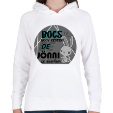 PRINTFASHION nyuszis bocs hogy késtem - Női kapucnis pulóver - Fehér