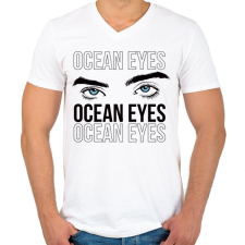 PRINTFASHION Oceana eyes - Férfi V-nyakú póló - Fehér férfi póló