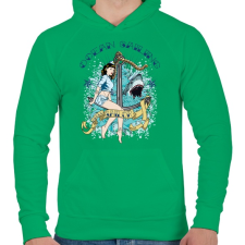 PRINTFASHION Óceáni vitorlázás - Férfi kapucnis pulóver - Zöld férfi pulóver, kardigán