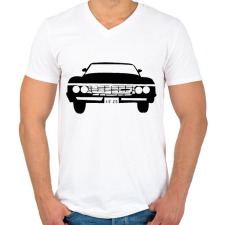 PRINTFASHION odaát #3 - Férfi V-nyakú póló - Fehér férfi póló