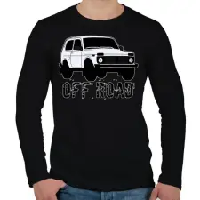 PRINTFASHION OFF ROAD - Férfi hosszú ujjú póló - Fekete férfi póló