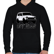 PRINTFASHION OFF ROAD - Férfi kapucnis pulóver - Fekete