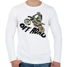 PRINTFASHION Off road motosport - Férfi hosszú ujjú póló - Fehér férfi póló