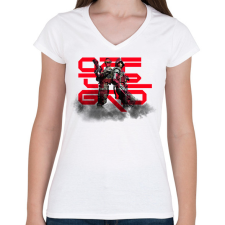 PRINTFASHION Off The Grid - Női V-nyakú póló - Fehér női póló