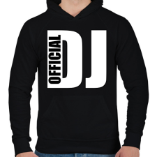 PRINTFASHION Official Dj - Férfi kapucnis pulóver - Fekete férfi pulóver, kardigán