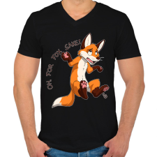 PRINTFASHION Oh For Fox Sake - Férfi V-nyakú póló - Fekete férfi póló