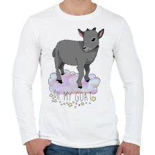 PRINTFASHION Oh my goat - Férfi hosszú ujjú póló - Fehér férfi póló
