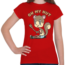 PRINTFASHION Oh my nut - Női póló - Piros