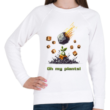 PRINTFASHION Oh my plants! - Női pulóver - Fehér női pulóver, kardigán