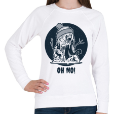 PRINTFASHION Oh No - Női pulóver - Fehér női pulóver, kardigán