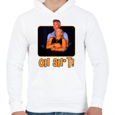 PRINTFASHION Oh sh*t - Férfi kapucnis pulóver - Fehér