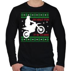 PRINTFASHION Oh what fun - Motoros - Férfi hosszú ujjú póló - Fekete