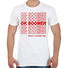 PRINTFASHION ok boomer - Férfi póló - Fehér