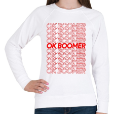 PRINTFASHION ok boomer - Női pulóver - Fehér női pulóver, kardigán