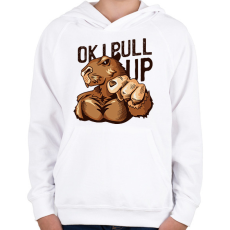 PRINTFASHION OK I pull up - Gyerek kapucnis pulóver - Fehér