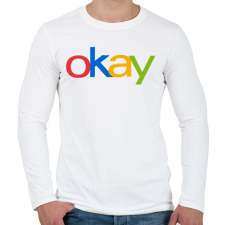 PRINTFASHION OKAY - Férfi hosszú ujjú póló - Fehér férfi póló