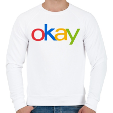 PRINTFASHION OKAY - Férfi pulóver - Fehér