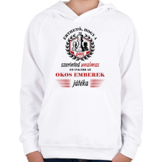 PRINTFASHION Okos emberek játéka - Gyerek kapucnis pulóver - Fehér