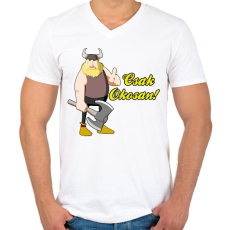 PRINTFASHION Okosan... - Férfi V-nyakú póló - Fehér