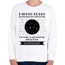 PRINTFASHION Október: Mérleg - Gyerek pulóver - Fehér gyerek pulóver, kardigán