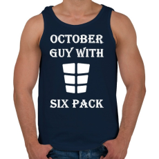 PRINTFASHION Októberben született kockás hasú - Férfi atléta - Sötétkék