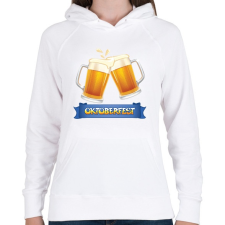 PRINTFASHION Oktoberfest - Női kapucnis pulóver - Fehér női pulóver, kardigán