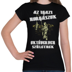 PRINTFASHION Októberi horgász - Női póló - Fekete