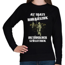 PRINTFASHION Októberi horgász - Női pulóver - Fekete női pulóver, kardigán