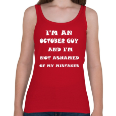 PRINTFASHION Októberi vagyok és nem szégyellem a hibáimat - Női atléta - Cseresznyepiros