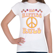 PRINTFASHION Old hippies rule - Női póló - Fehér női póló