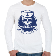 PRINTFASHION Old sailor - Férfi hosszú ujjú póló - Fehér férfi póló