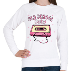 PRINTFASHION Old  School Baby - Női pulóver - Fehér