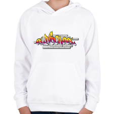 PRINTFASHION Old school graffiti - Gyerek kapucnis pulóver - Fehér gyerek pulóver, kardigán