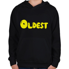 PRINTFASHION Oldest - Legidősebb tesó - Gyerek kapucnis pulóver - Fekete