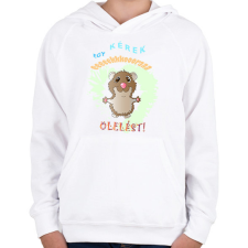 PRINTFASHION Ölelés - Gyerek kapucnis pulóver - Fehér gyerek pulóver, kardigán