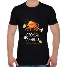 PRINTFASHION Ölelések Csókok Aperol! #goodvibes - Férfi póló - Fekete férfi póló