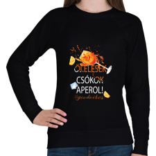 PRINTFASHION Ölelések Csókok Aperol! #goodvibes - Női pulóver - Fekete női pulóver, kardigán