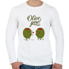 PRINTFASHION Oliva szerelem - Férfi hosszú ujjú póló - Fehér