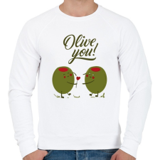 PRINTFASHION Oliva szerelem - Férfi pulóver - Fehér férfi pulóver, kardigán