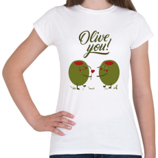 PRINTFASHION Oliva szerelem - Női póló - Fehér