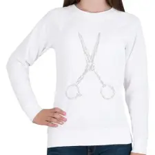 PRINTFASHION Olló - Női pulóver - Fehér női pulóver, kardigán