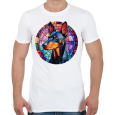 PRINTFASHION Ólomüveg Doberman - Férfi póló - Fehér