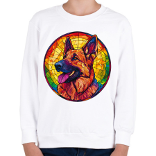 PRINTFASHION Ólomüveg Németjuhász - Gyerek pulóver - Fehér gyerek pulóver, kardigán