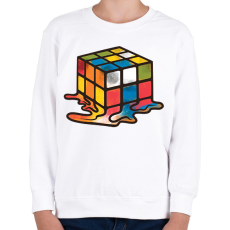 PRINTFASHION Olvadt rubik kocka - Gyerek pulóver - Fehér