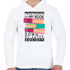 PRINTFASHION Olvasás - Férfi kapucnis pulóver - Fehér férfi pulóver, kardigán