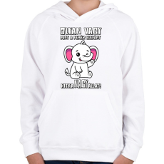 PRINTFASHION Olyan vagy mint a fehér elefánt  - Gyerek kapucnis pulóver - Fehér