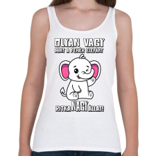 PRINTFASHION Olyan vagy mint a fehér elefánt  - Női atléta - Fehér női trikó